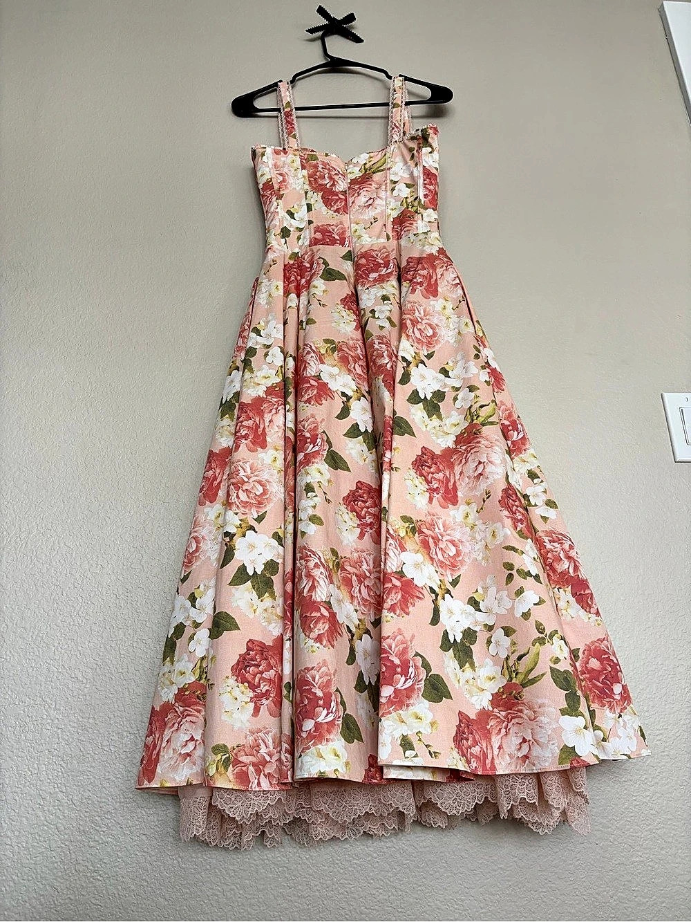 House of CB Rosalee Pink Floral Corset Midi Dress S Fuller Cup - Picture 3 of 9